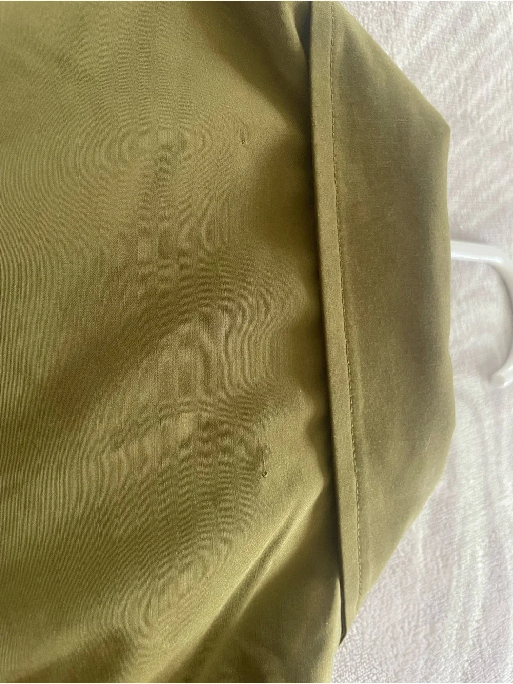 Michael Kors Olive Green Sleeveless Button-Front Crop Shirt